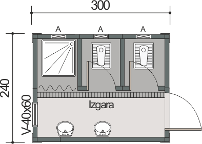 WC Duş Kabini – 03 Plan